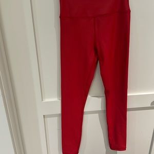 Zyia Red Metallic LNT Hi-rise 7/8 24" Leggings Size 2